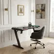 Modern Straight Gaming Desk - Nyeusi - 2