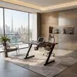 Modern Straight Gaming Desk - Nyeusi - 4