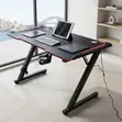 Modern Straight Gaming Desk - Nyeusi - 5