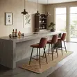Modern Non-Adjustable Bar Stool with Backrest & Footrest - 2