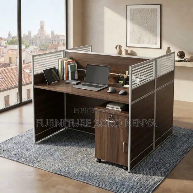 Workstation ya Njia Mbili 1.2m x 1.2m na Vifua vya Droo 2 - 1