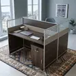 Workstation ya Njia Mbili 1.2m x 1.2m na Vifua vya Droo 2 - 4
