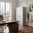 Grey Heavy-Duty Steel File Cabinet with Locks - 3