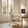 Kiti cha Ofisi Nyeupe cha Ergonomic chenye Mgongo Mrefu - 2