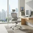 Kiti cha Ofisi Nyeupe cha Ergonomic chenye Mgongo Mrefu - 3