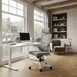 Kiti cha Ofisi Nyeupe cha Ergonomic chenye Mgongo Mrefu - 5