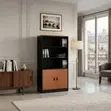 Wooden Brown Polished Home Office Book Cabinet - 1