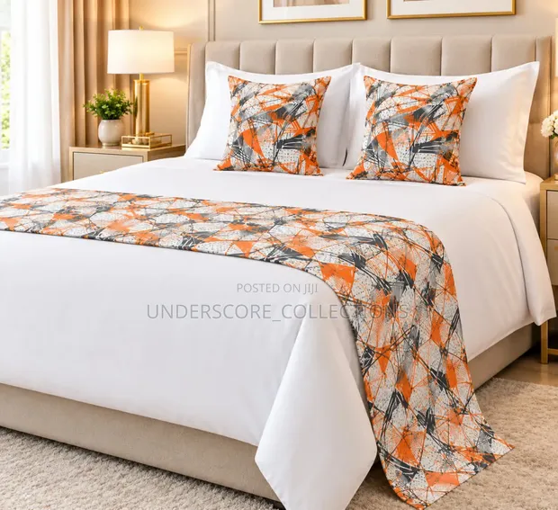 Linen Bed Runners with Pillow Covers - 1