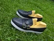 Classy Black Men's Shoes with Gold Buckle - 2
