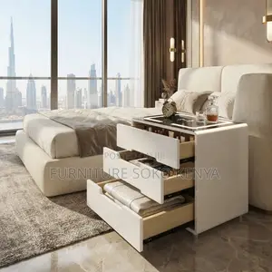 Night Stand with Wireless Charger & Storage Drawers