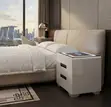 Kikao cha Usiku chenye Chaja Isiyo na Waya na Droo za Hifadhi - 4
