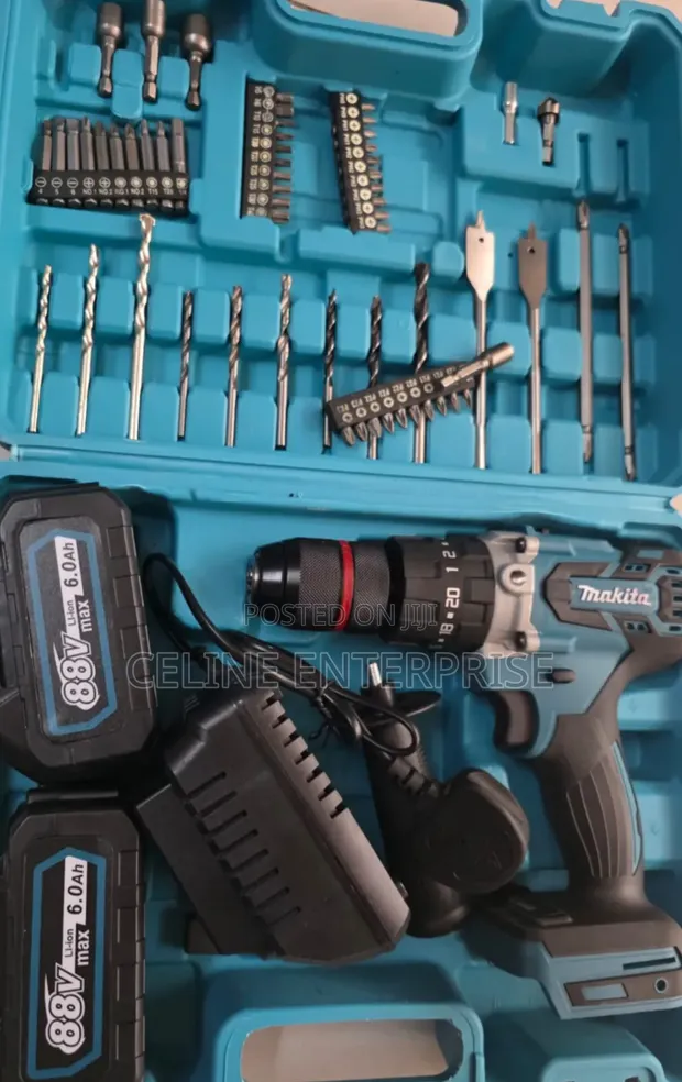 Makita 88V Cordless Impact Drill - Betri 2 & Charger - 1
