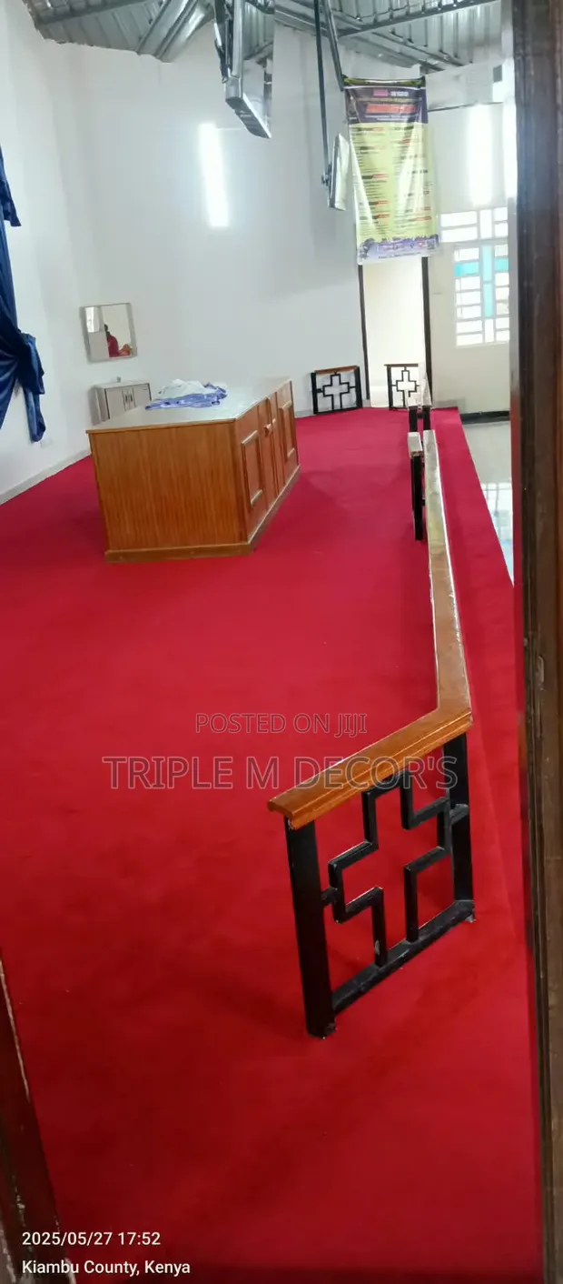 Durable 8mm Red USACarpet for Church Sanctuary - 1