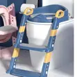 Adjustable Kids Training Toilet Seat with Soft Cushion & Ladder - 1