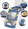Adjustable Kids Training Toilet Seat with Soft Cushion & Ladder - 3