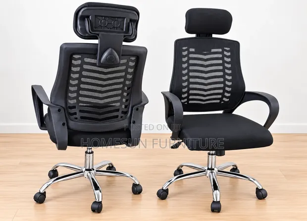 Ergonomic Mesh Office Chair with Headrest - 1