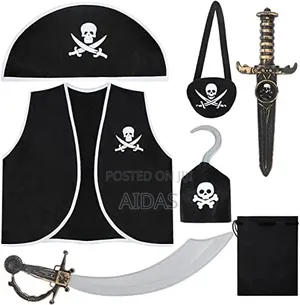 7 PCS Kids Halloween Pirate Role Play Costume Set Accessories