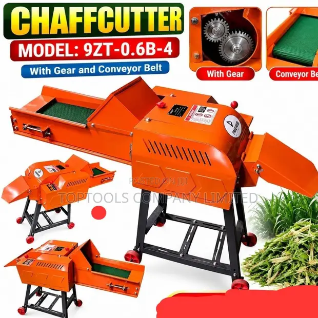 Chaff Cutter with Gear & Conveyor Belt (600kg/Hr) - 1