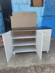 White Kitchen Cabinet with Black Marble Top - 3