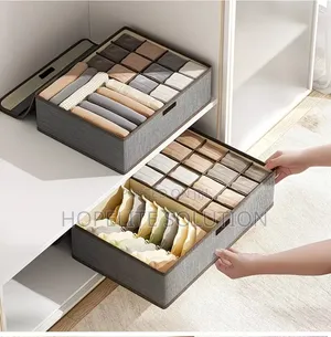 17 Grid Sock & Underwear Storage Box with Lid