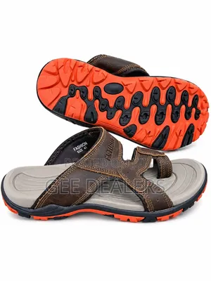 Men's Leather Slides/Sandals - Brown