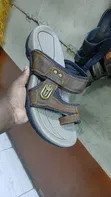 Men's Leather Slides/Sandals - Brown - 2