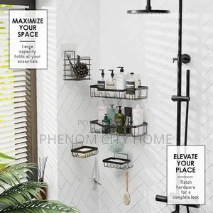5-Piece Metallic Shower Caddy Set