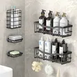 Set ya Vipande 5 vya Shower Caddy ya Metali - 2