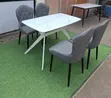 Modern 4-Seater Dining Set - White Marble Top - 2