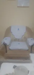 5 Seater Sofa with 5ft White Mahogany Coffee Table - 2