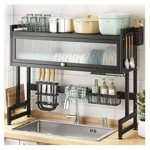 Single Layer Over Sink Rack yenye Glass Acrylic Cover 85cm