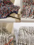 Nordic Bohemian Knitted Throw Blanket na Tassels 180x130cm - 2