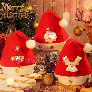 LED Light Up Christmas Santa Hat for Kids and Adults