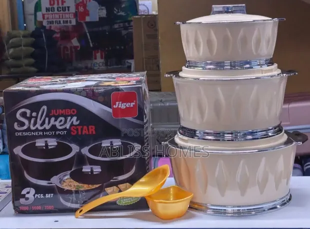 Hotpots 3pcs Jumbo Silver Star (3.2L, 5.5L, 7.5L) - 1
