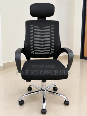 Black Mesh Headrest Office Chair