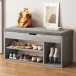 Modern Entryway Organizer/Shoe Rack with Drawer & Stool - 1