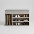 Modern Entryway Organizer/Shoe Rack with Drawer & Stool - 2