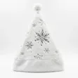 Plush White Christmas Santa Hat with Silver Snowflake - 3