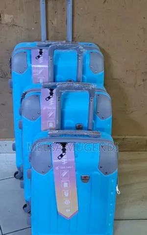 Spacious 3-in-1 Fibre Suitcase Set - Baby Blue