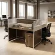 Brown Double-Seater Workstation Desk - 2