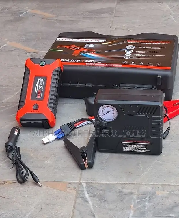 Jump Starter ya Gari na Compressor ya Hewa na Power Bank - 1