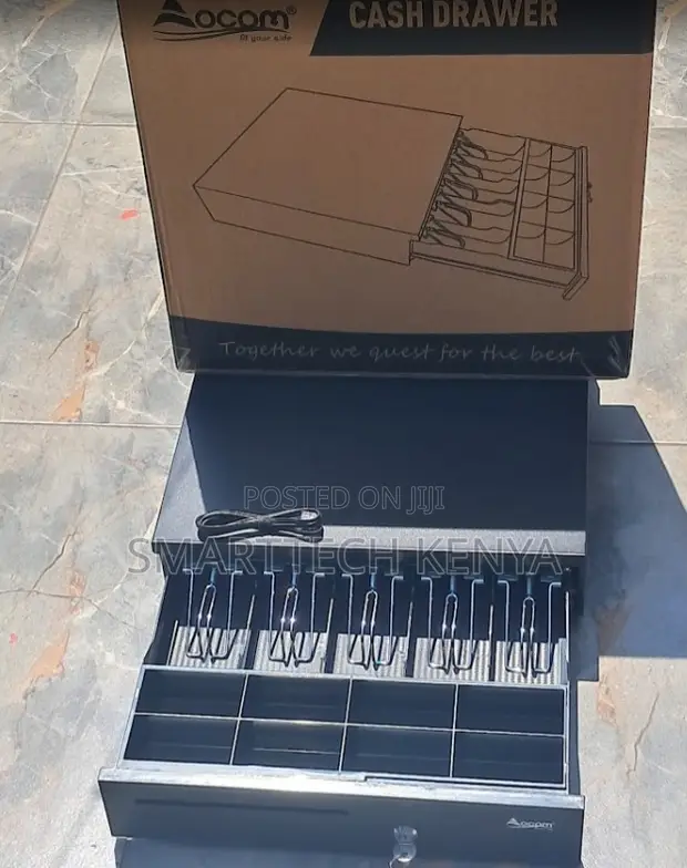 5-Tray Lockable Cash Drawer for POS Systems - 1