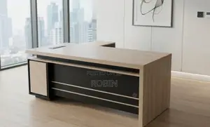 Executive L-Shaped Office Desk na Pedestal Zinazohamishika (1.6m)