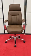 Executive Office Chair - Brown Padded Manager Chair with Chrome Base - 2