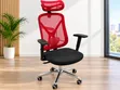 Red Ergonomic Mesh Office Chair with Headrest - 1