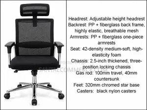 Ergonomic High-Back Mesh Office Chair with Adjustable Headrest