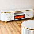 Modern Executive TV Stand With a Functional Fire Place - 1