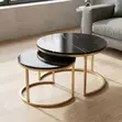 Vitufe viwili vya Kahawa vya Juu ya Kioo na Miguu ya Dhahabu - 1