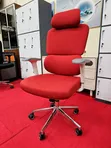 Red Ergonomic Office Chair with Headrest - 3