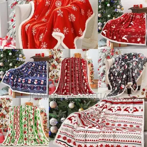 Soft Christmas Sherpa Fleece Throw Blanket 150x200cm